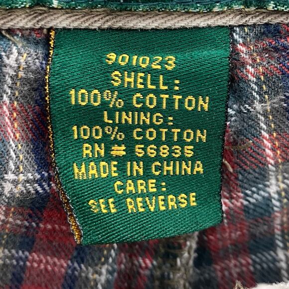 Cabela's Khaki Tan Red Plaid Flannel Lined Pocket Zip Hunting Outdoor Pants READ - Picture 4 of 14